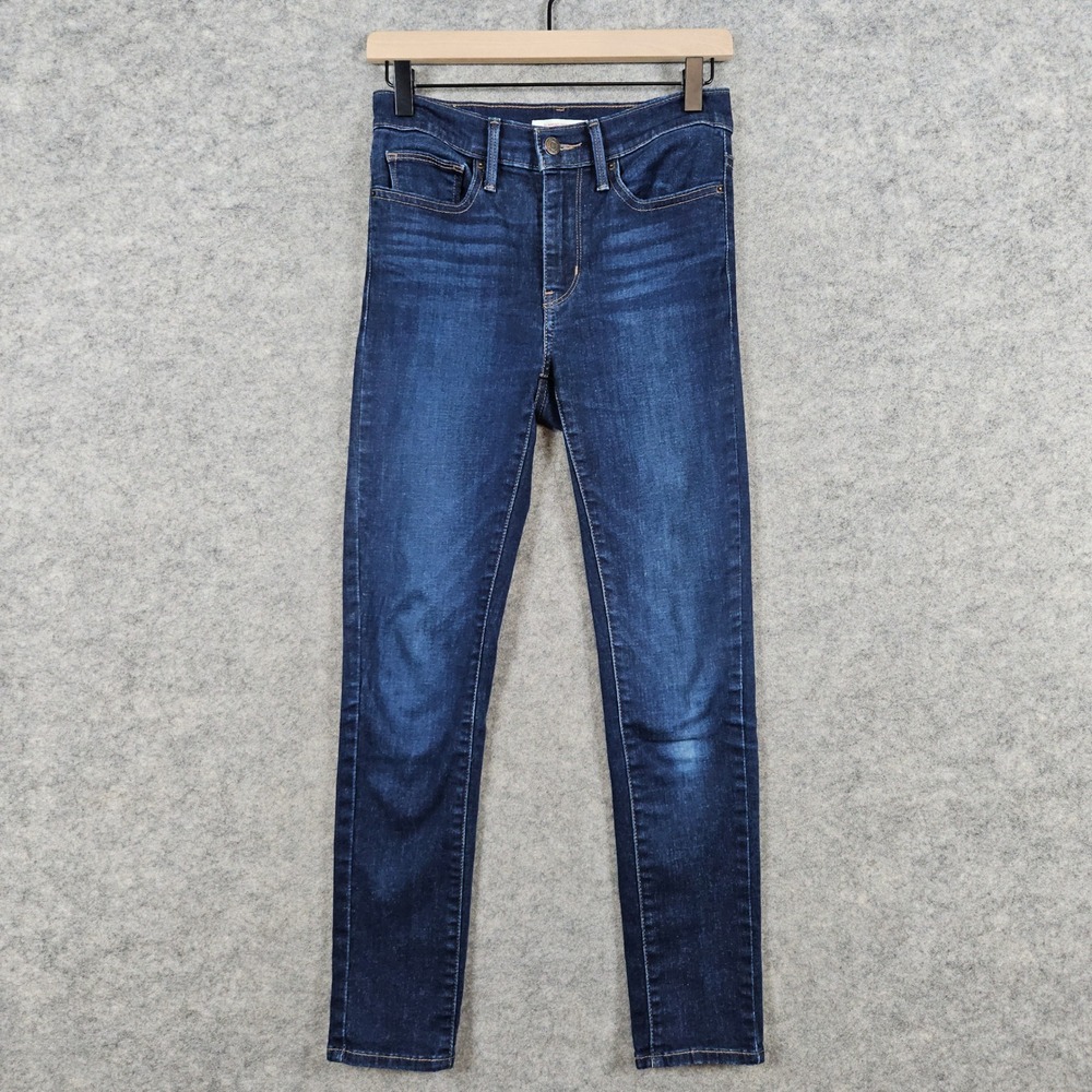 Levi Strauss Slimming Skinny Jeans Women's Size 27 Blue Denim‎ Stretch 27x26.5